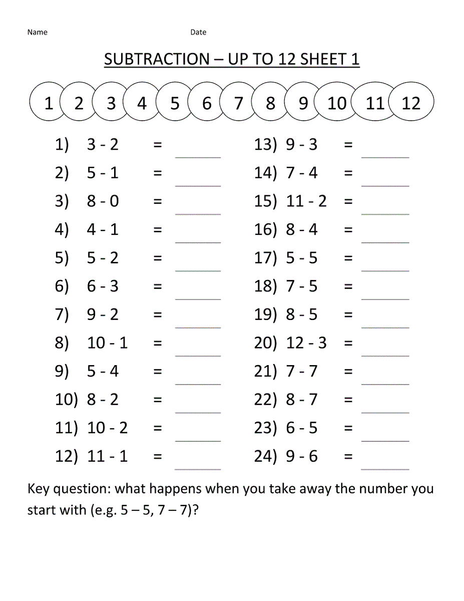 Printable Math Worksheets 1st Grade