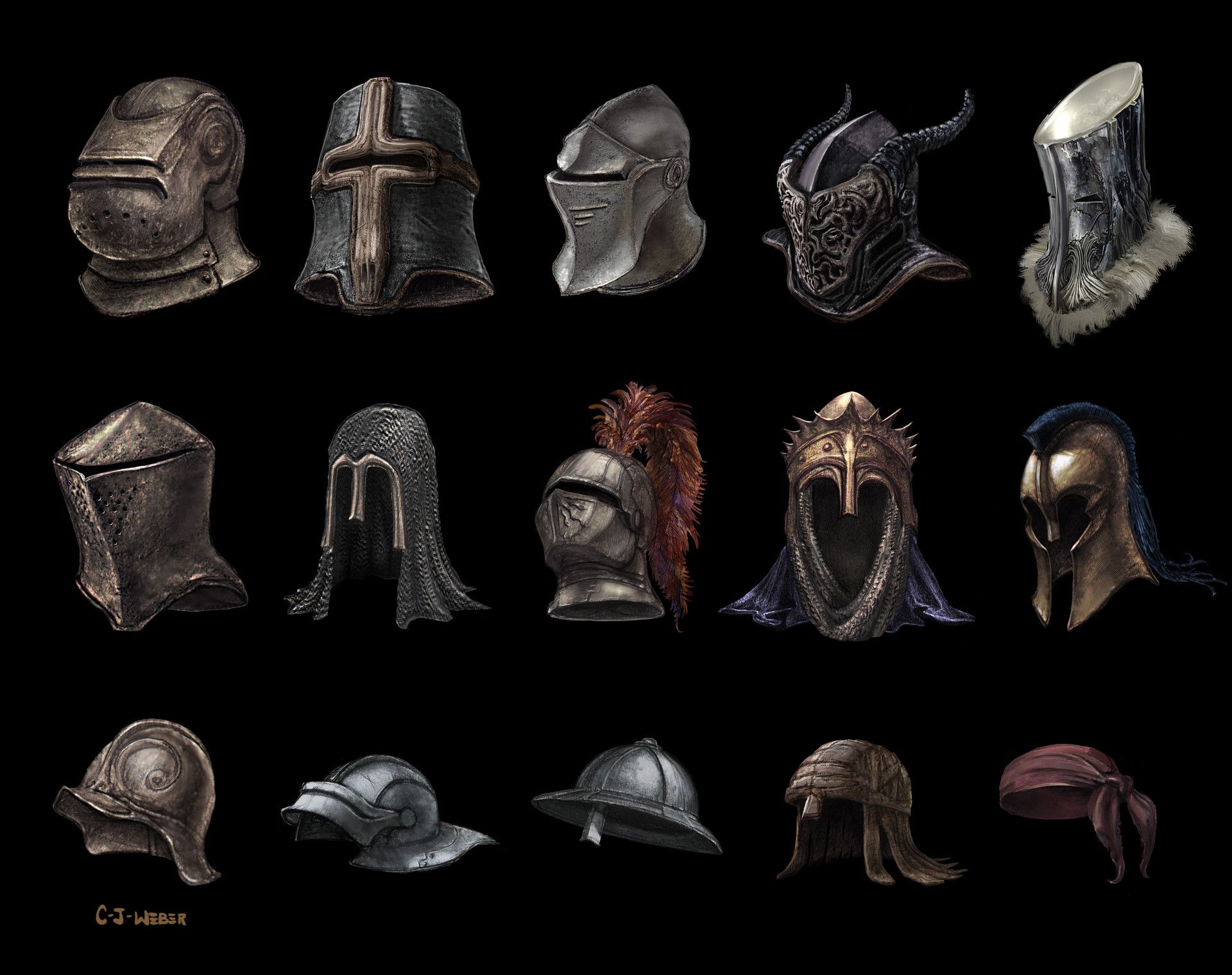 ArtStation - Medieval Helmets, Corey-James Weber | Medieval helmets ...