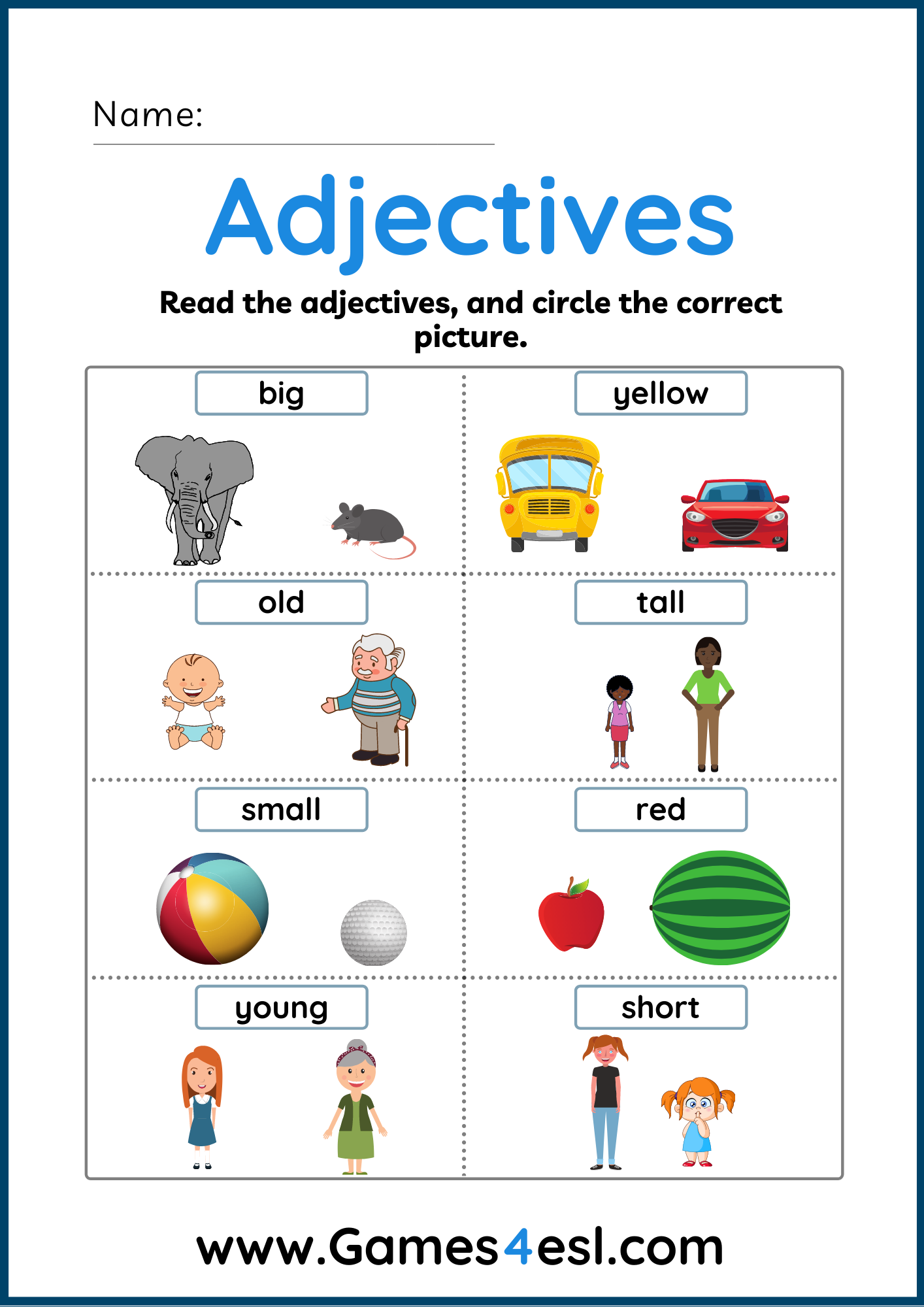 Free adjective worksheets – Artofit