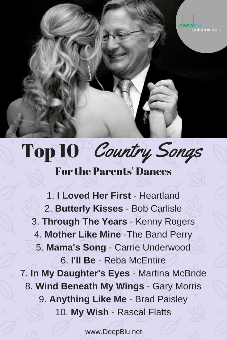 Top 10 Country Songs for the Parents' Dances Wedding ceremony songs