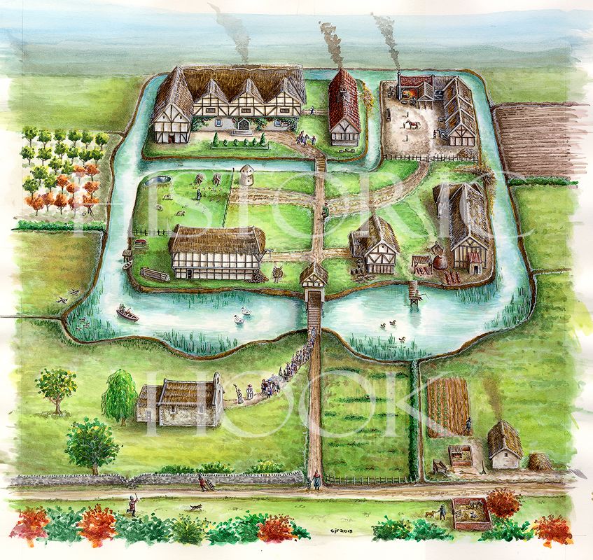 Medieval Manor Drawing