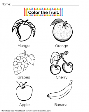 the color the fruit worksheet