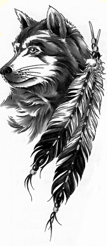 Native American Tattoos, Native American Wolf, Dream Catcher Native ...