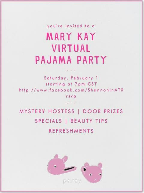 It's a Mary Kay Virtual Pajama Party! Party in your jammies! Mystery ...