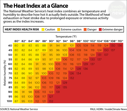 Chart: The Heat Index at a Glance | Climate warming, Effects of global ...