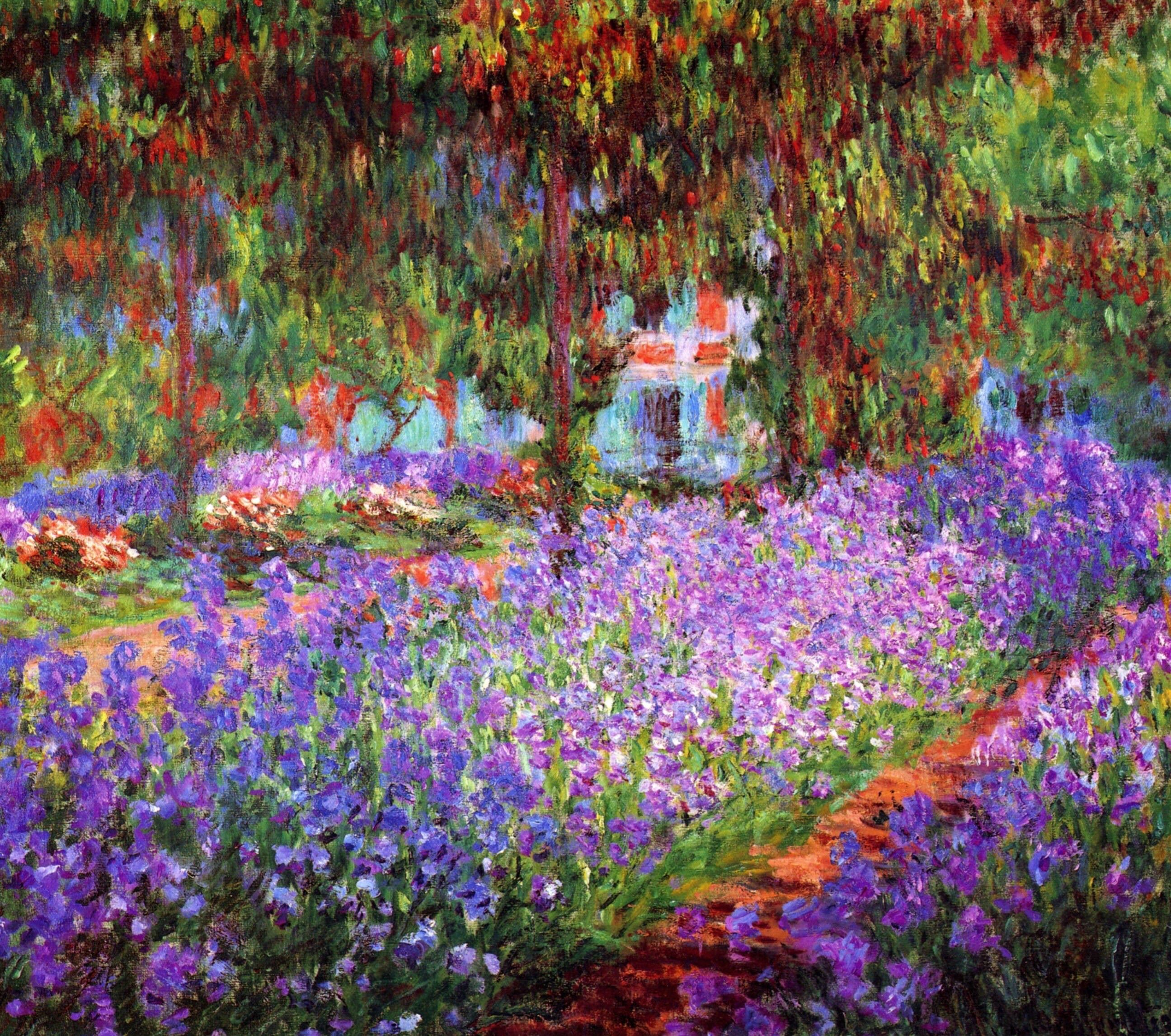 Monet....The Garden at Giverny.... love the purples and detail ...