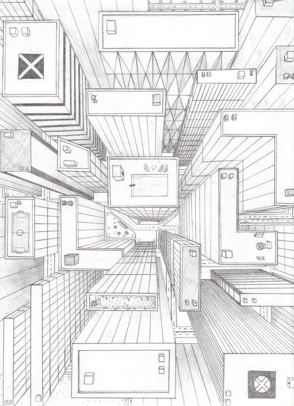 Birds Eye View Perspective Drawing