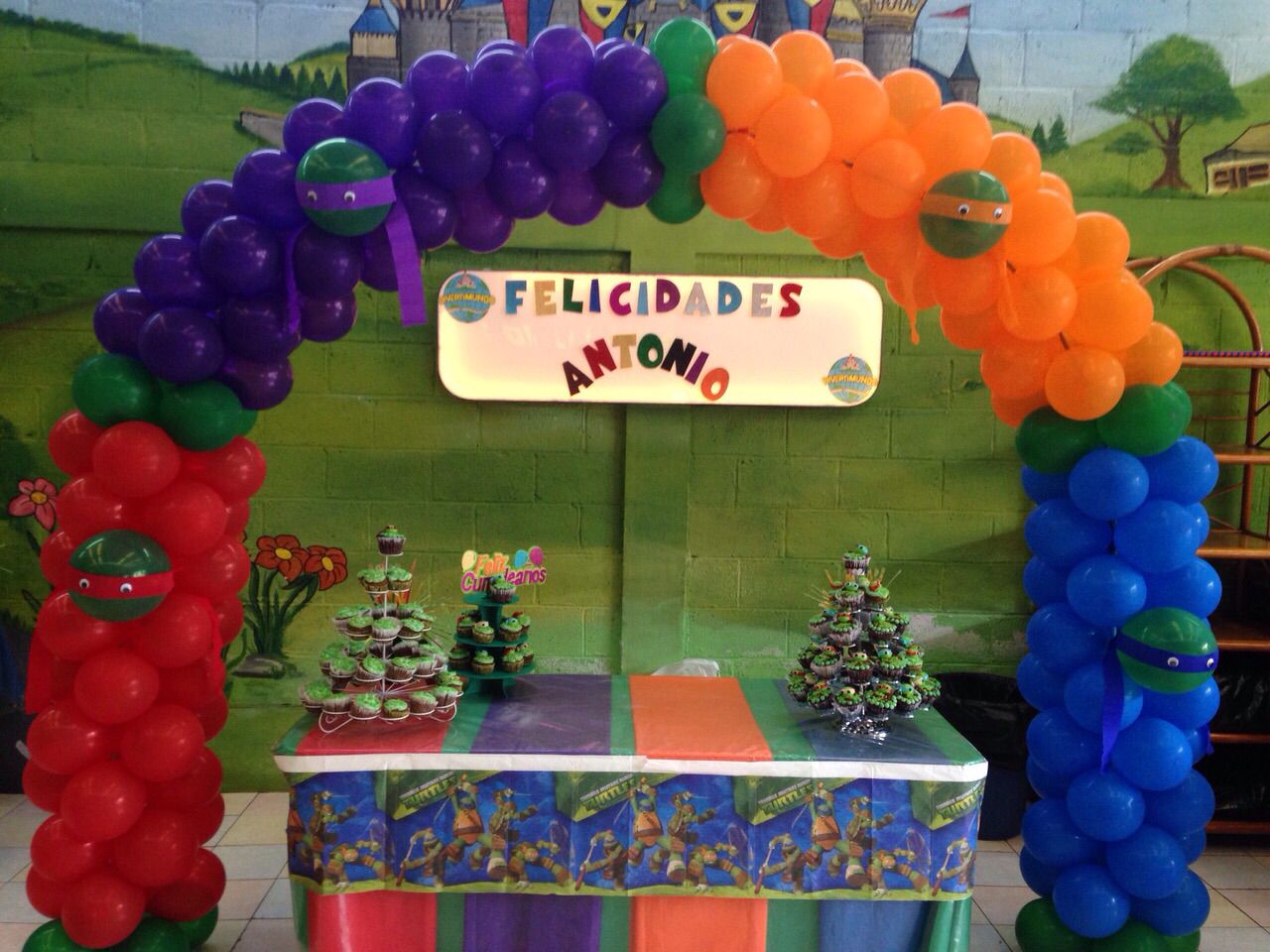 Balloon arch!!! Arco de globos Ninja Turtles Birthday Party, Ninja ...