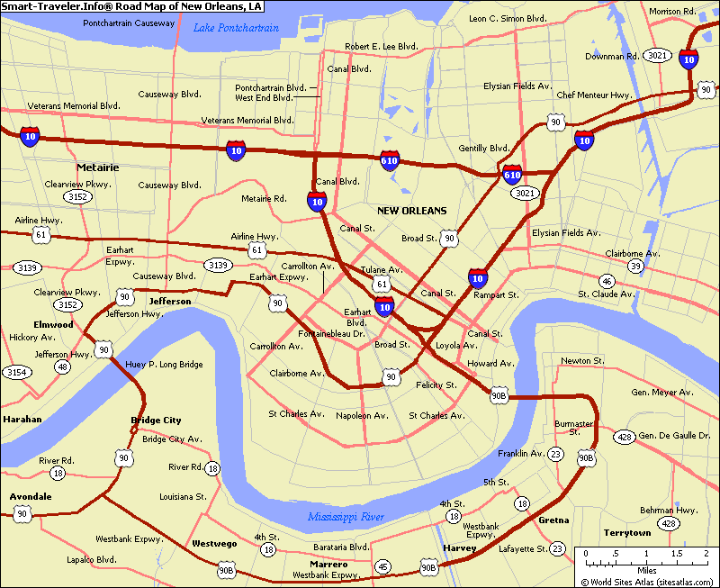 New Orleans Area Map image.