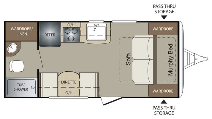 New 2017 Keystone Bullet Crossfire RV 1800RB Floor Plan