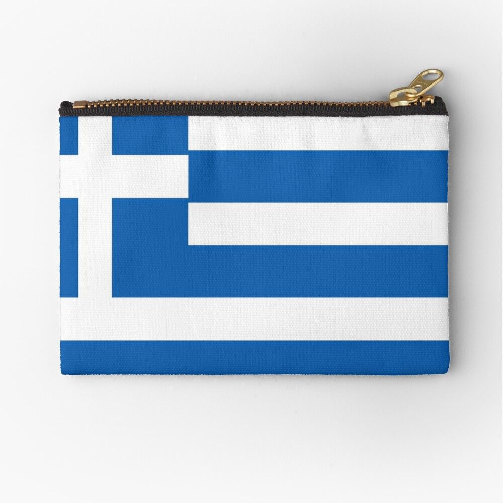 Pochette avec l'œuvre « Superbe Drapeau De La Grèce et ses couleurs ...