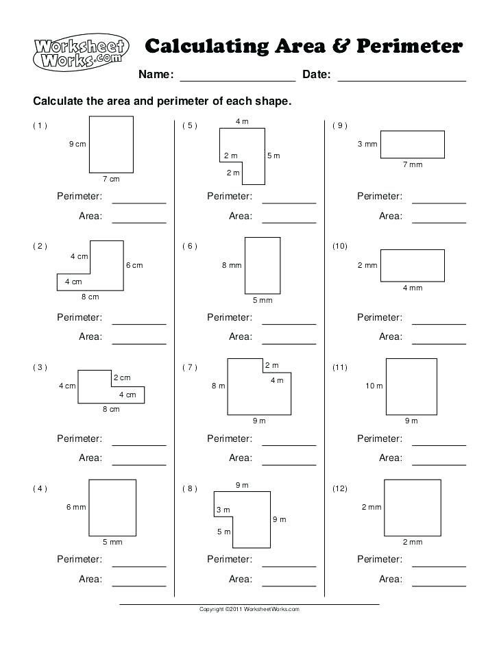 Free Printable Area And Perimeter Worksheets