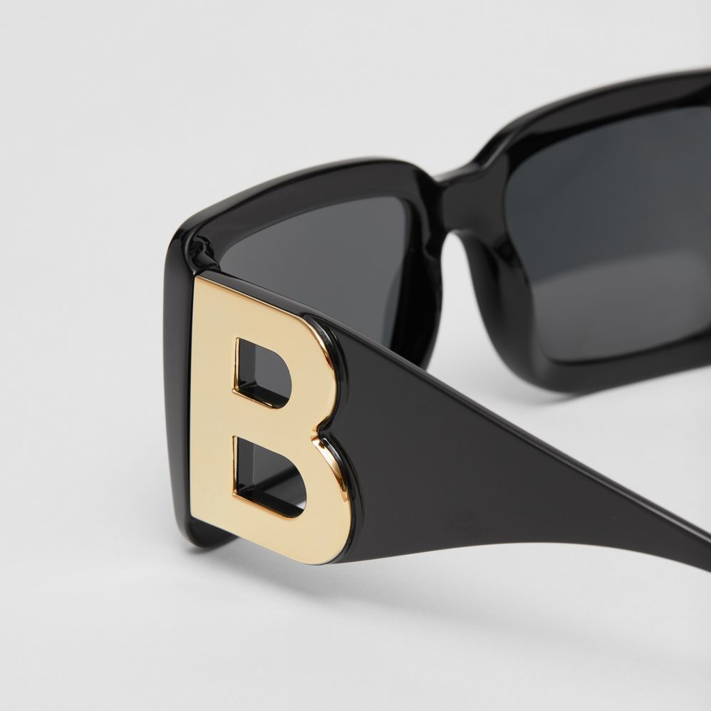 B Motif Square Frame Sunglasses in Black | Burberry United States ...