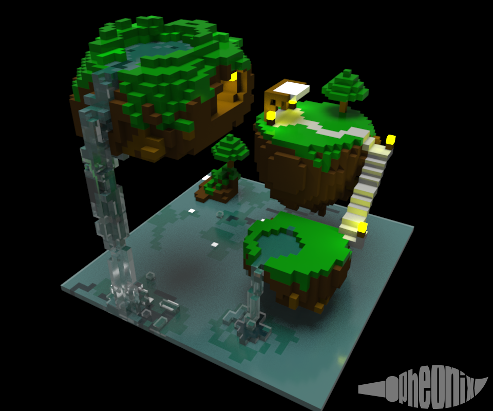 Tiny Floating Islands [Voxel Art] by WFpeonix | Floating island ...