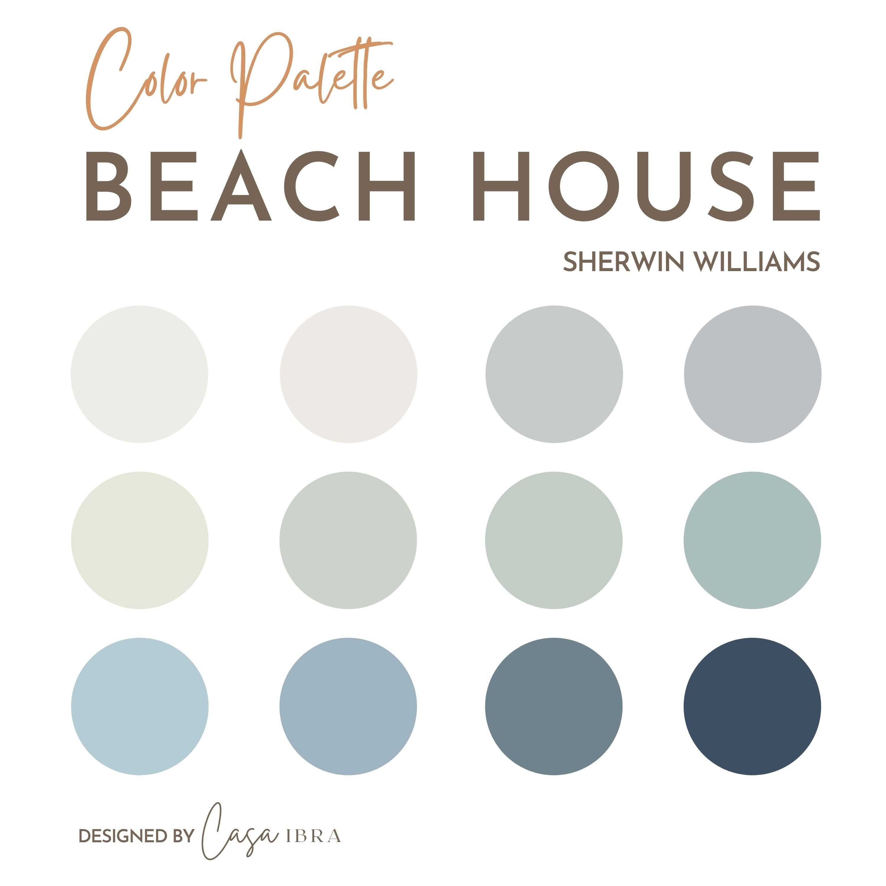 Beach house paint color palette sherwin williams interior paint palette ...