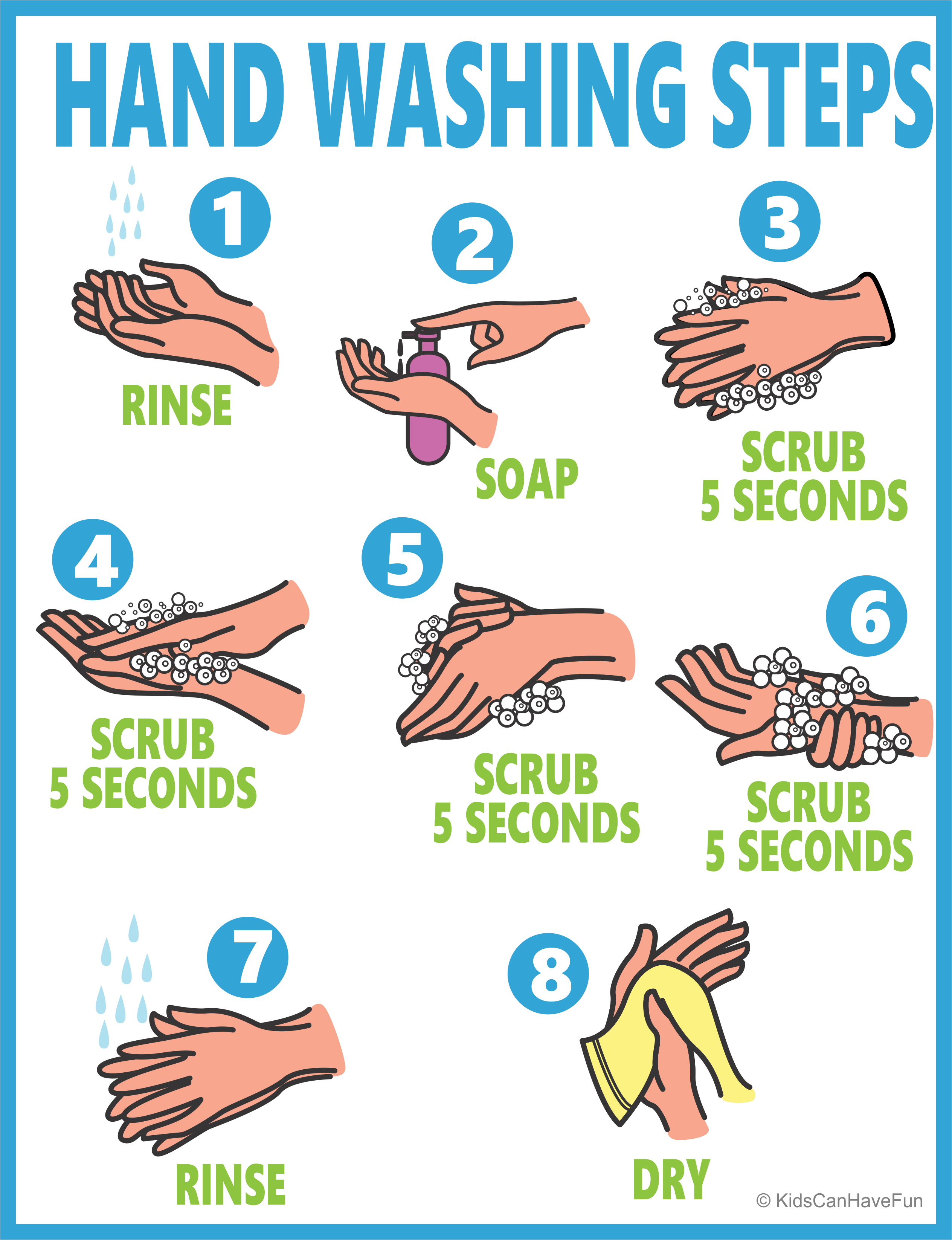 Hand Hygiene Steps Poster