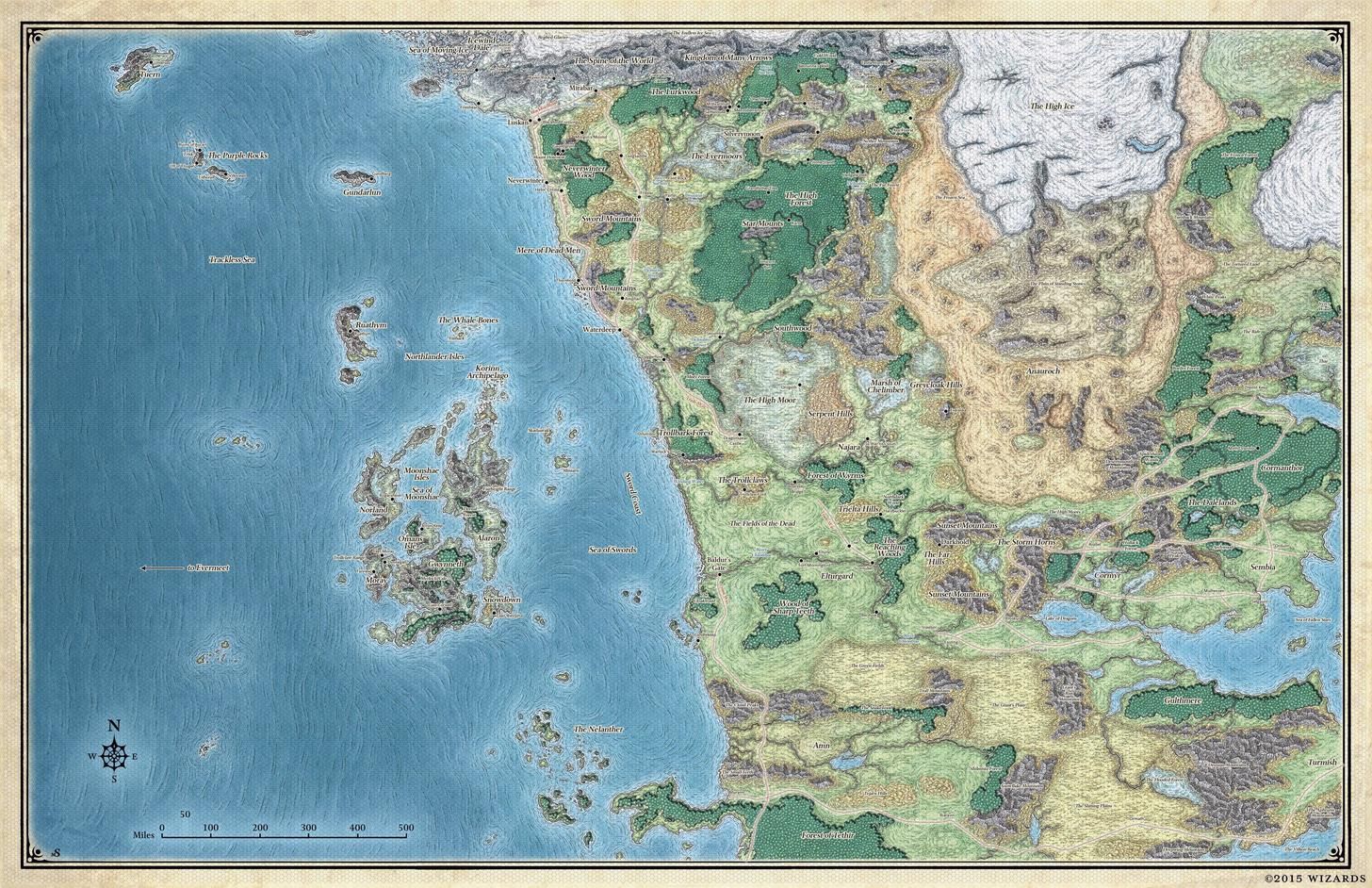 Dungeons And Dragons Forgotten Realms Map Realms Storm Coast High Res Hex Overlay Dungeons and