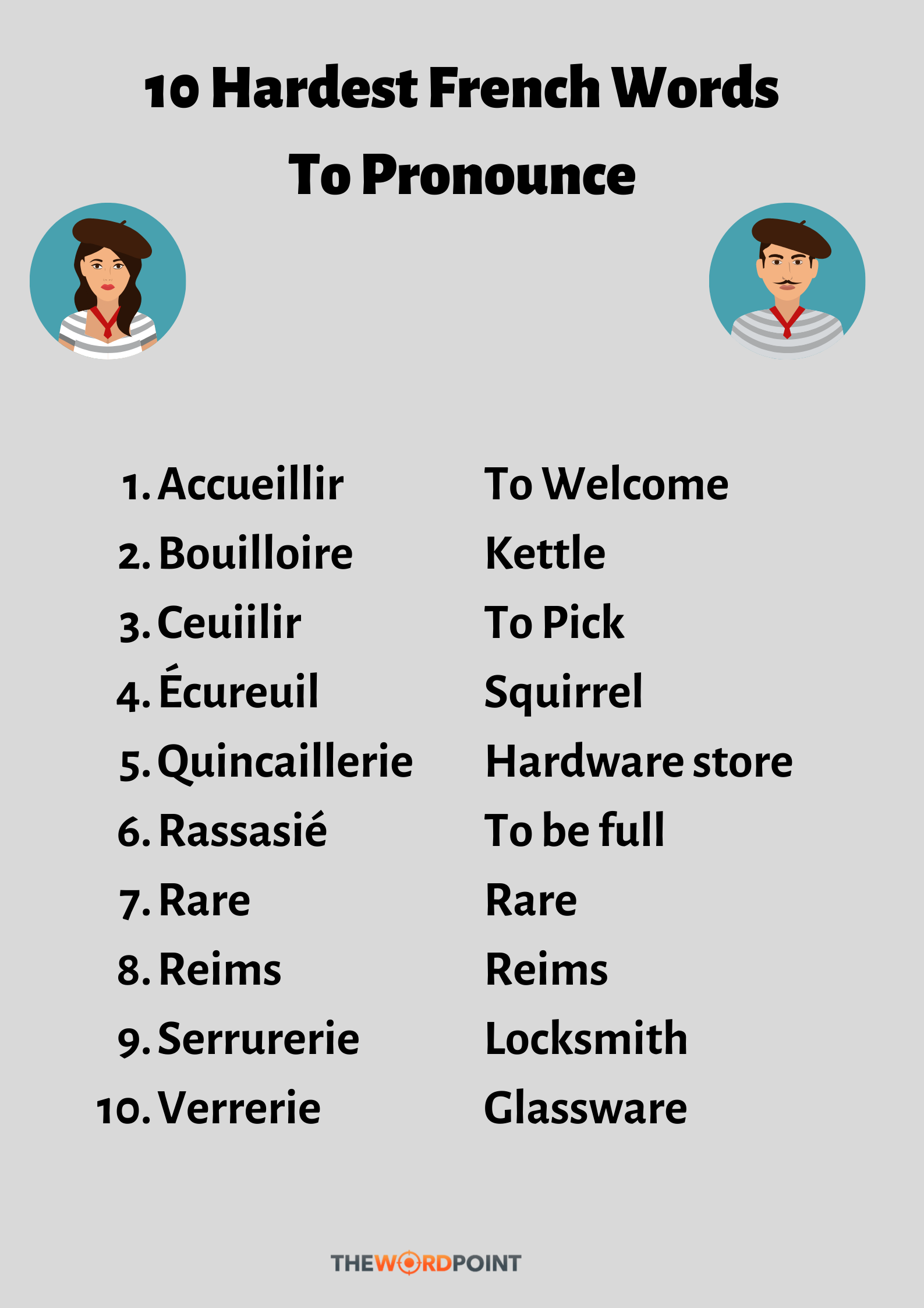 Hardest French Words To Pronounce | French words, Hard words, Words