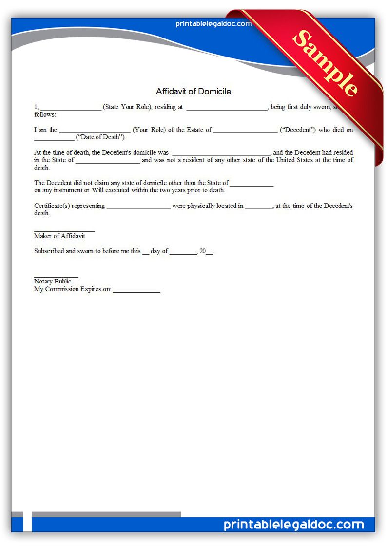 Affidavit Of Rental Agreement