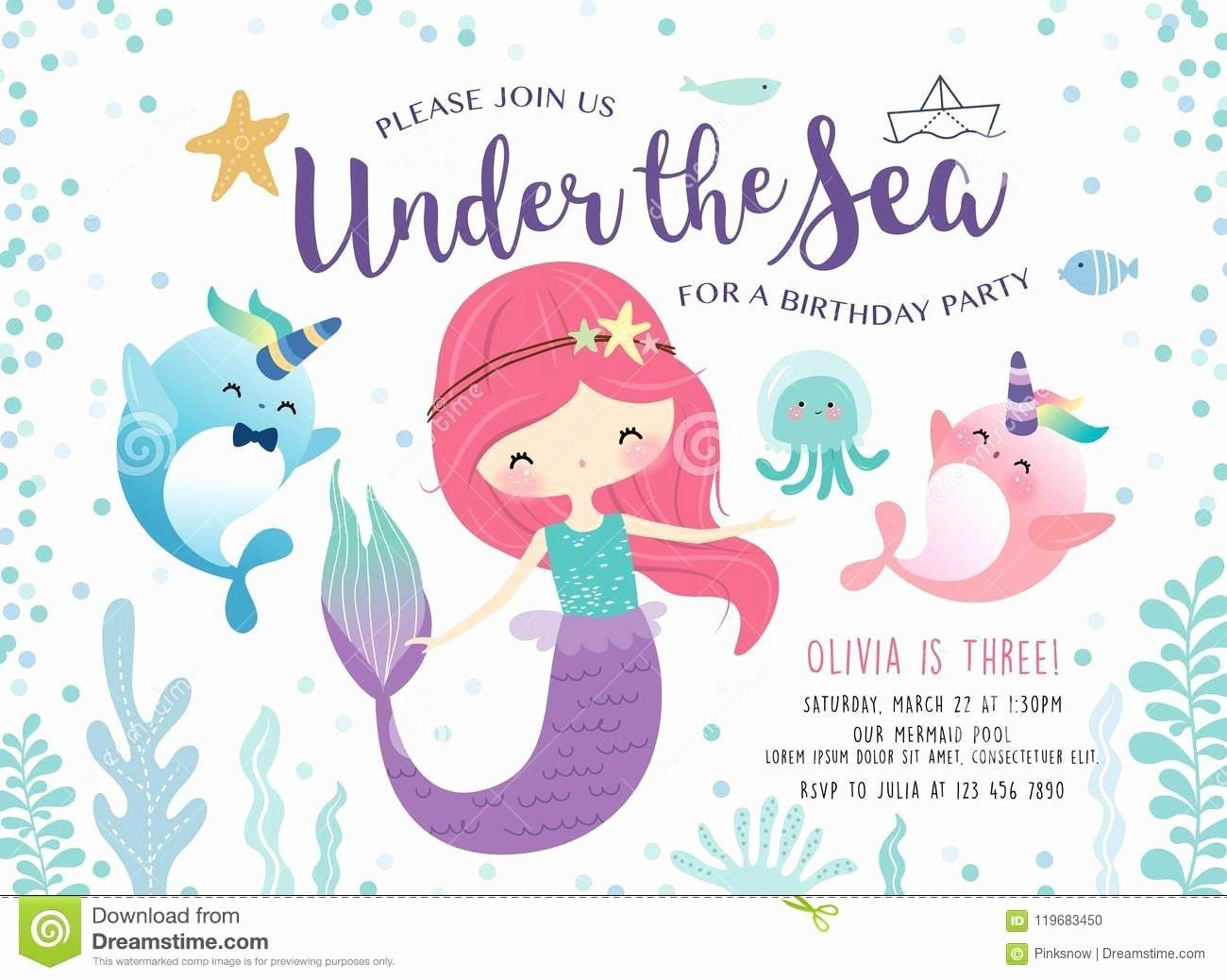 Under the Sea Invitations Fresh Kids Under the Sea Birthday Party ...