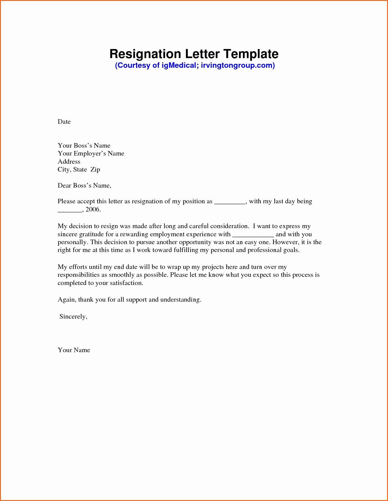 End Of Contract Letter Sample Lovely Valid Resignation Letter Sample ...