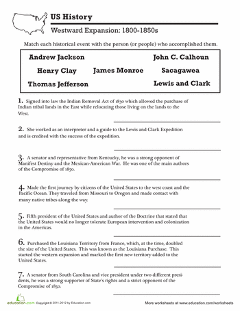 5th Grade History Worksheets