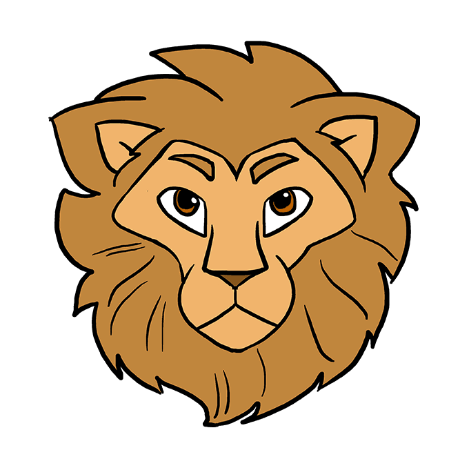 How to Draw a Lion Head - Really Easy Drawing Tutorial | Lion face