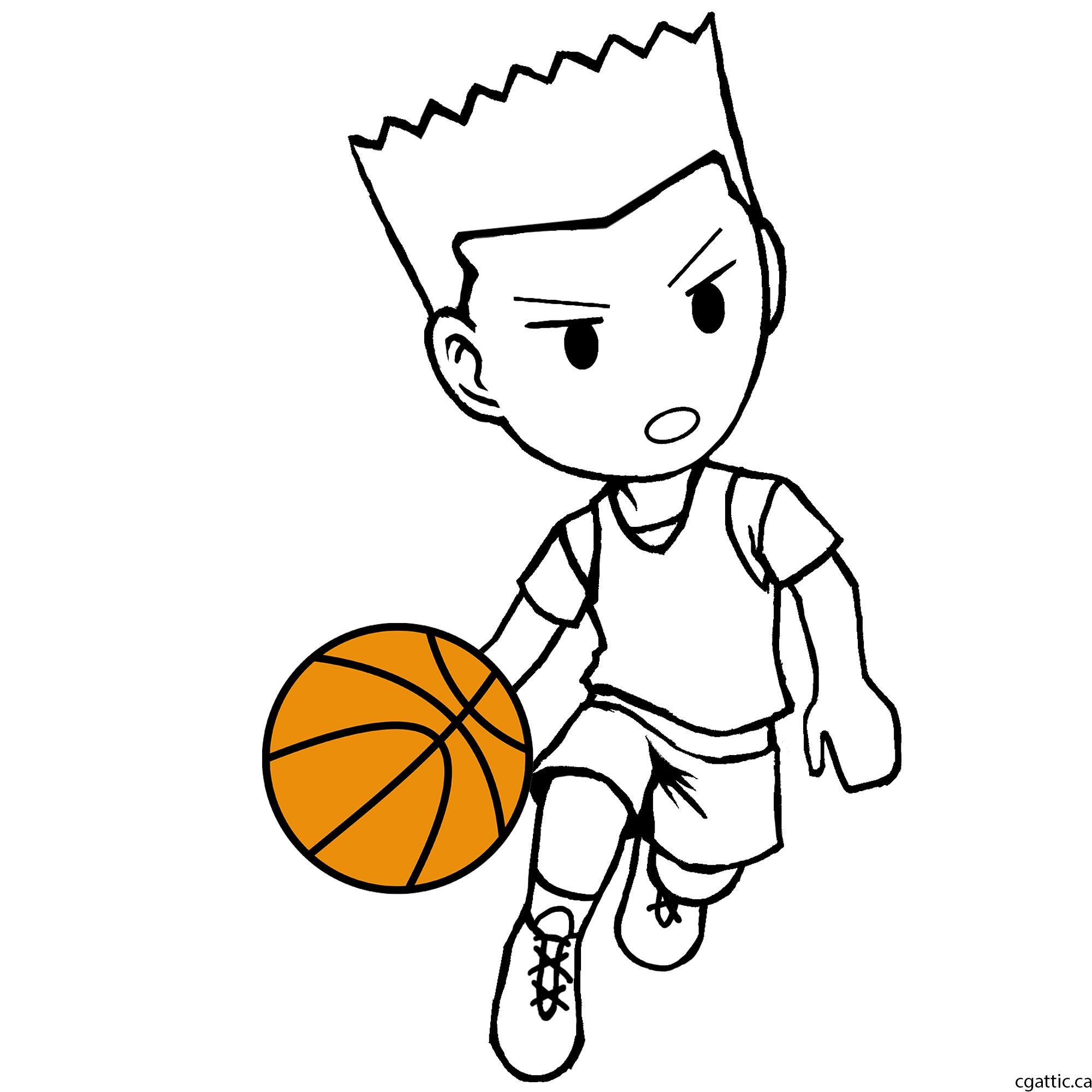 How To Draw A Basketball Player Dribbling