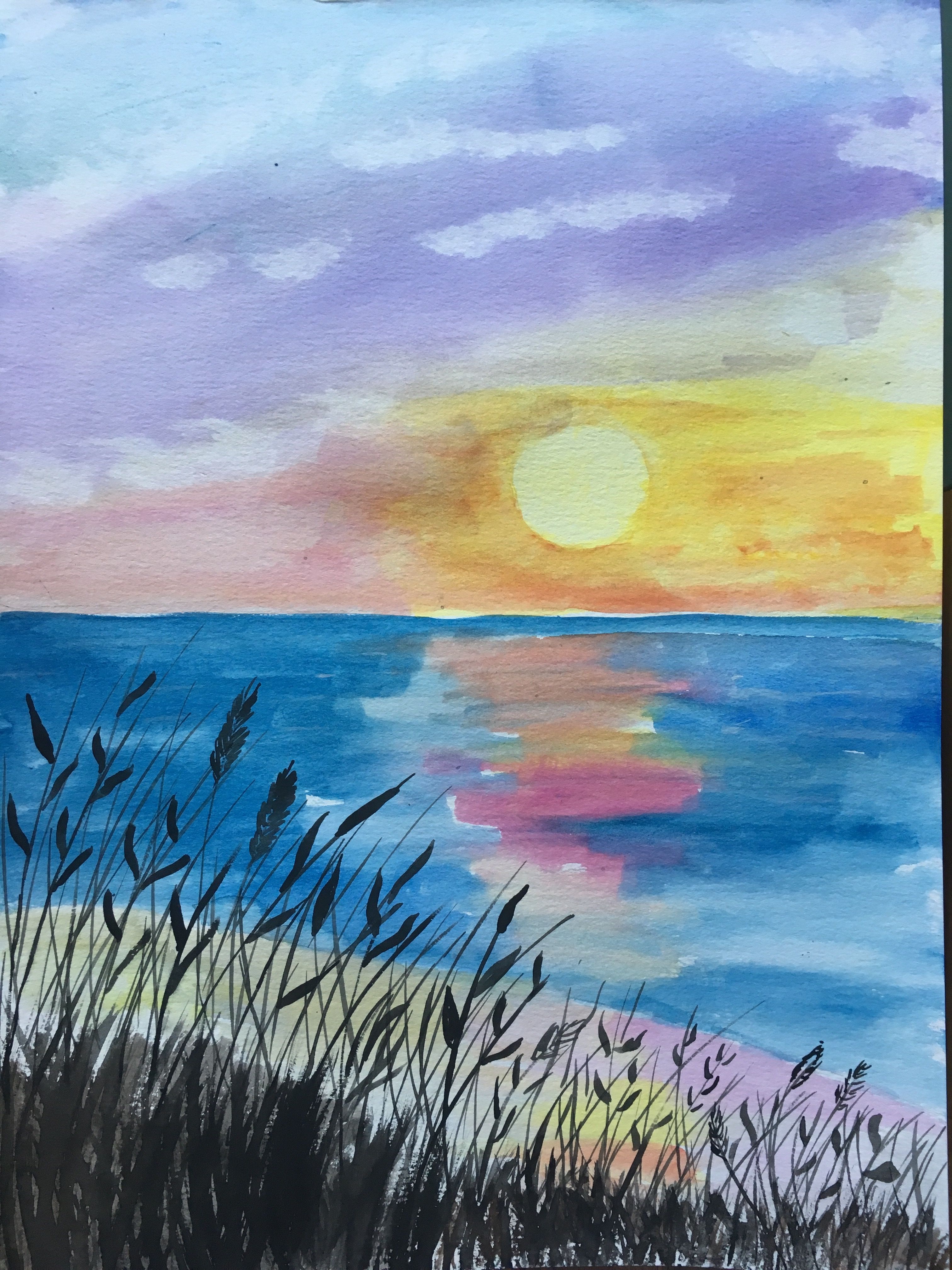 Sunset. Watercolor. 11x15