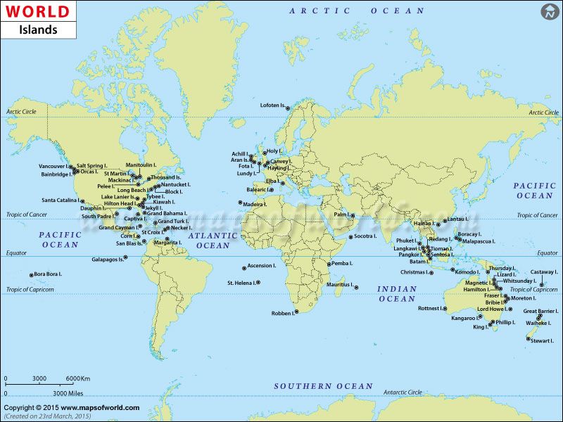 World Islands Map, Islands of the World | Island map, Bahamas island ...