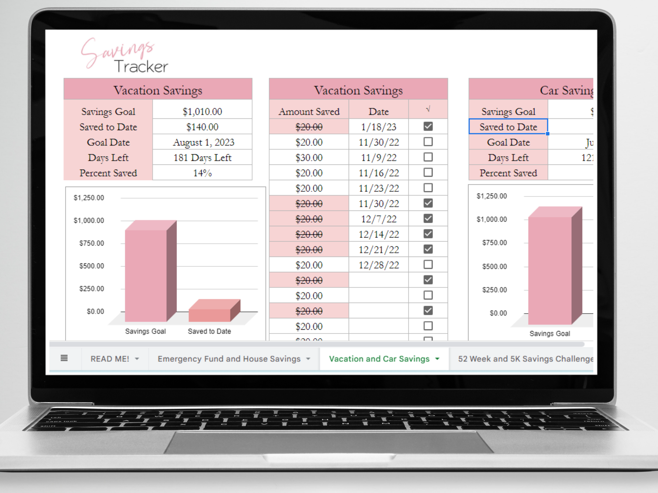 Ultimate Savings Tracker Template Google Sheets Excel Spreadsheet ...