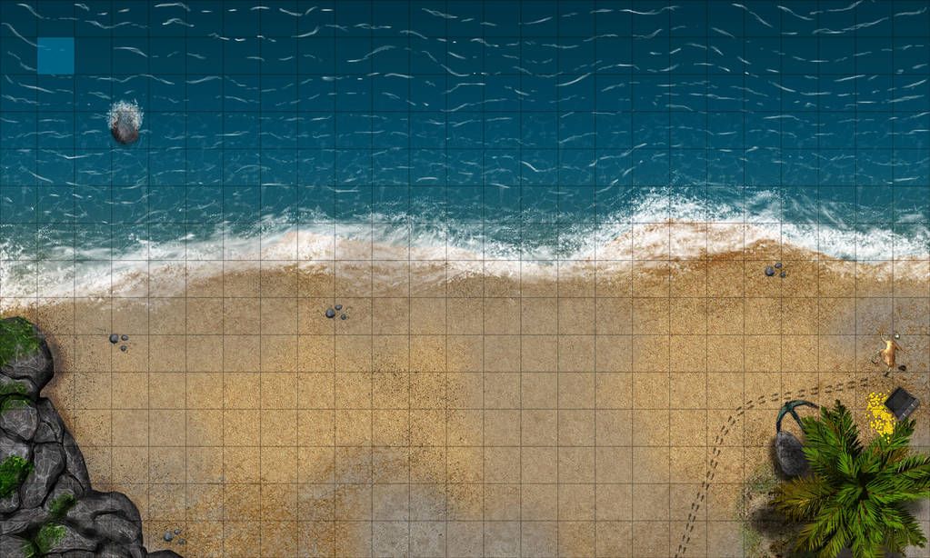 BEACH BATTLEMAP GRID 25x15 by ArtsbyJapao on DeviantArt Fantasy Village ...