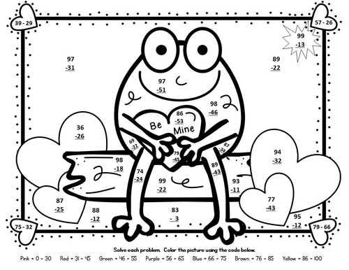 Double Digit Subtraction Color By Number - Subtraction Color by Number ...