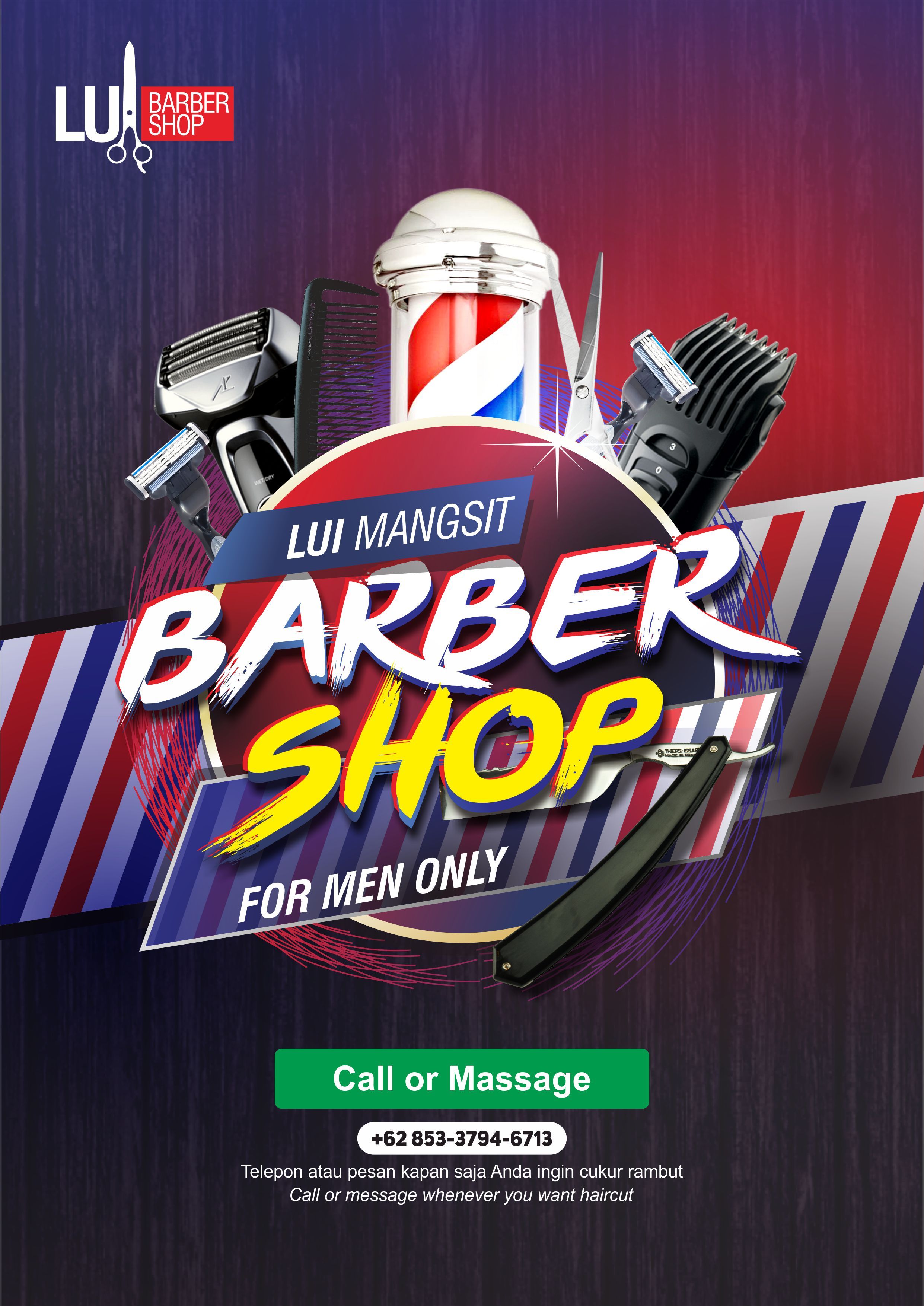 Barbershop Poster Design Spanduk Poster Seni