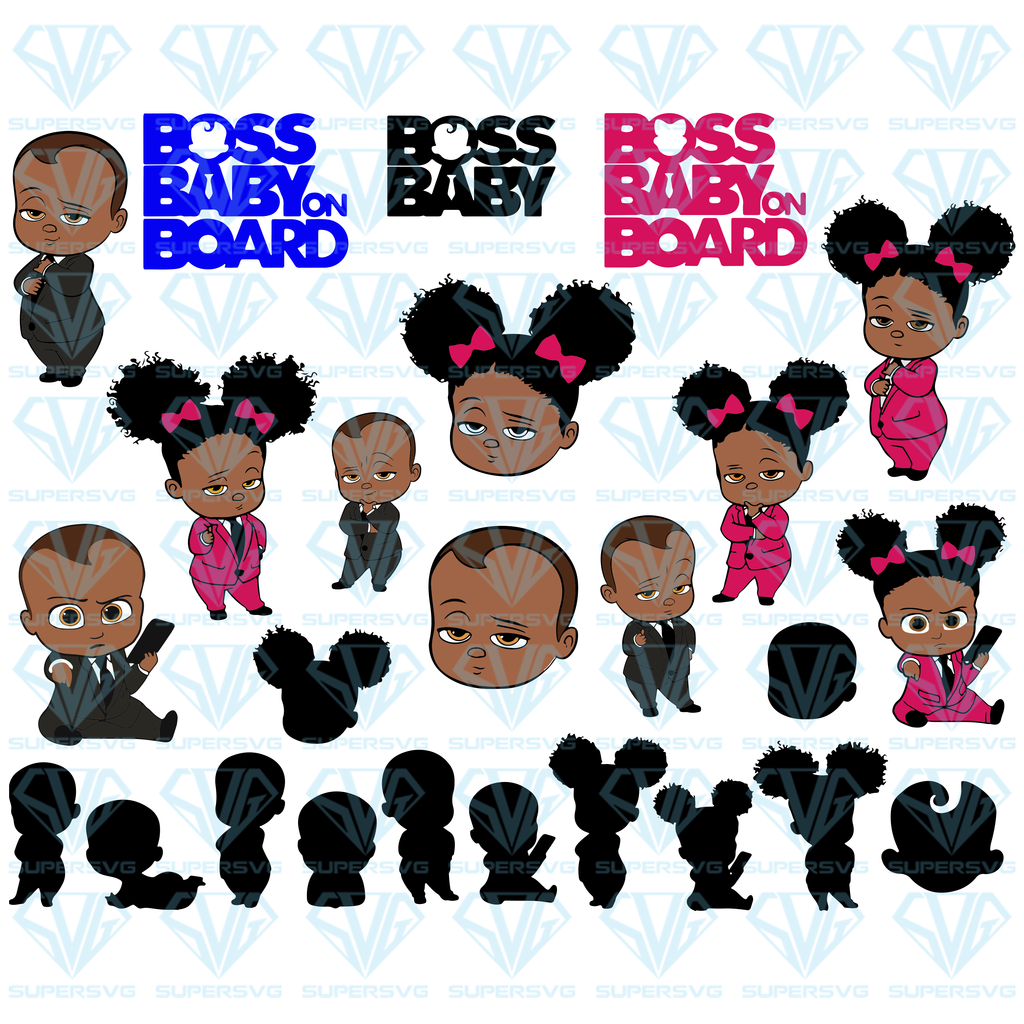 Download Boss Baby, Afro Boss Baby Bundle SVG Files For Silhouette, Files For Cricut, SVG, DXF, EPS, PNG ...