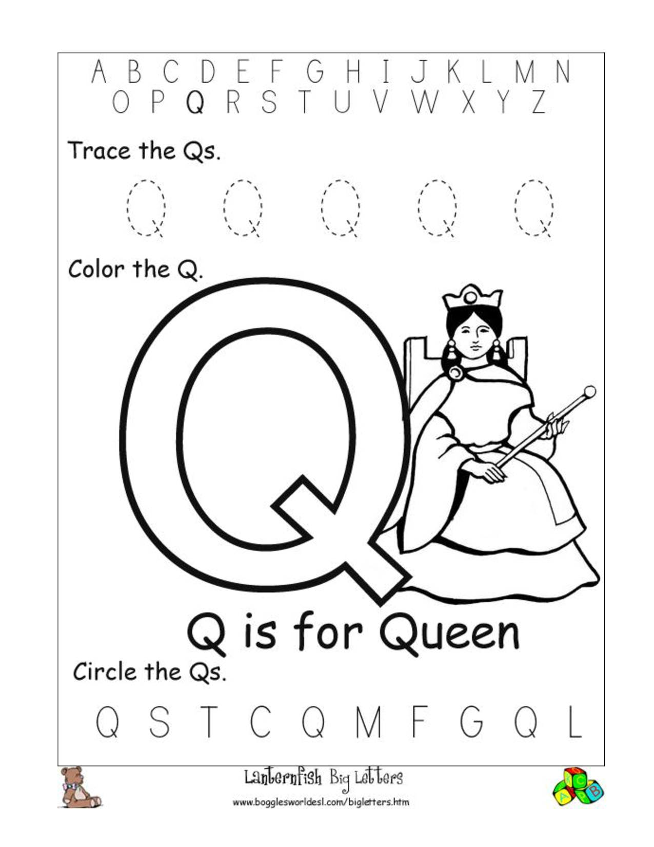 Letter Q Printable