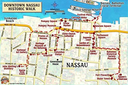 Nassau historic walking tour new providence island bahamas maps ...