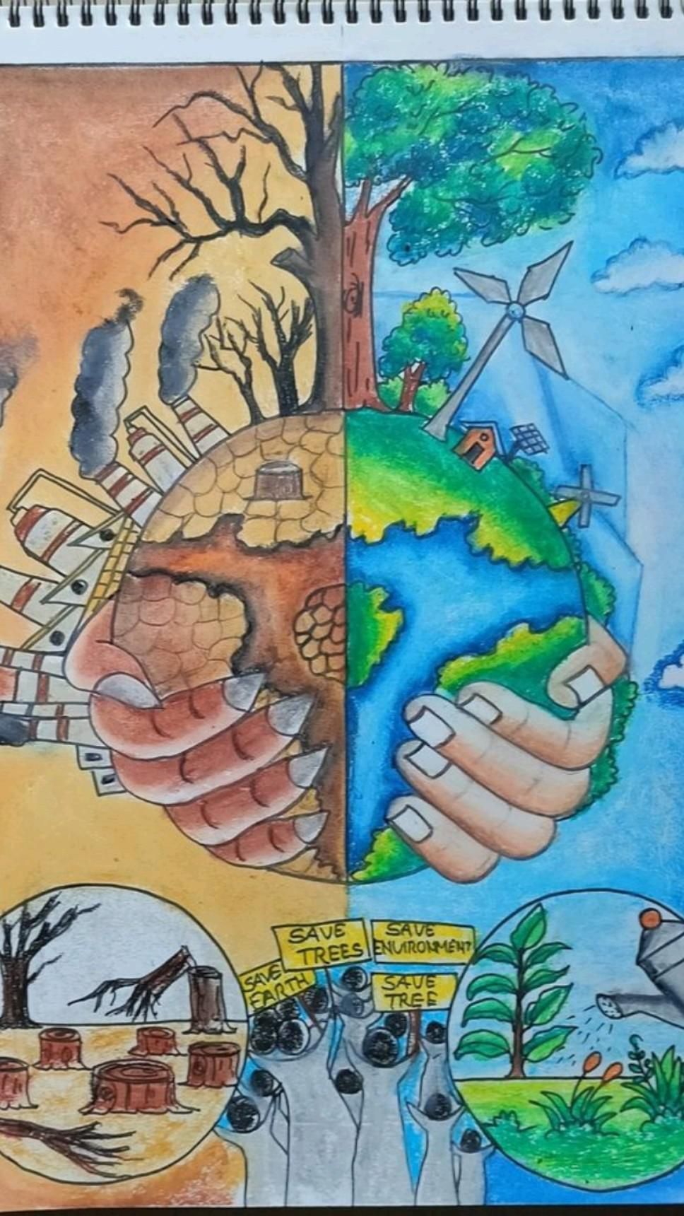 5 june world environment day drawing save environment go green poster ...