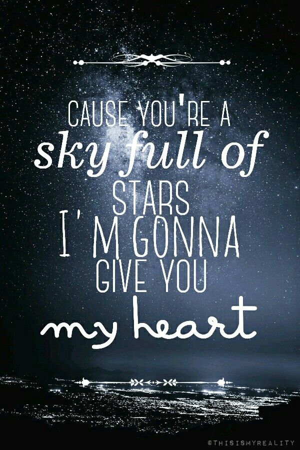 Coldplay Song Lyrics Sky Full Of Stars