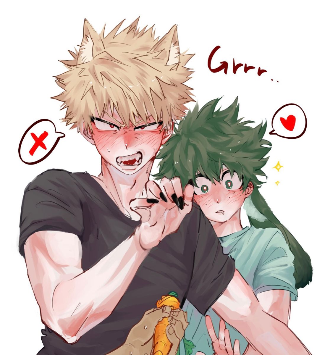 Bakudeku | 귀여운 그림, 흑백, 그림