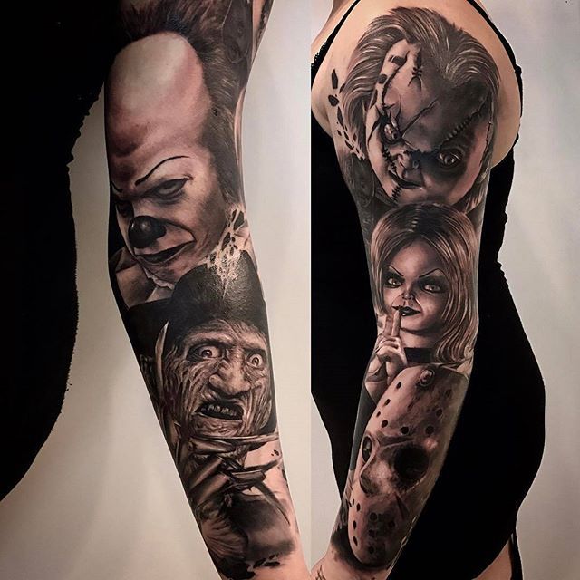 3 Horror Movie Sleeve Tattoo Lates tattoo bantuanbpjs