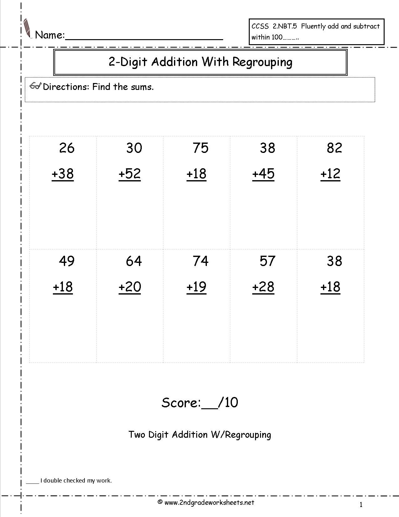 2nd Grade Math Test Worksheets - Worksheet for Kids