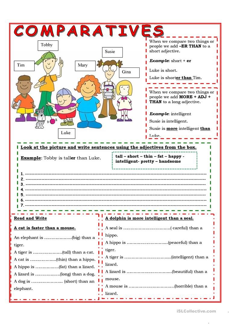 comparatives worksheet - Free ESL printable worksheets made by teachers ...