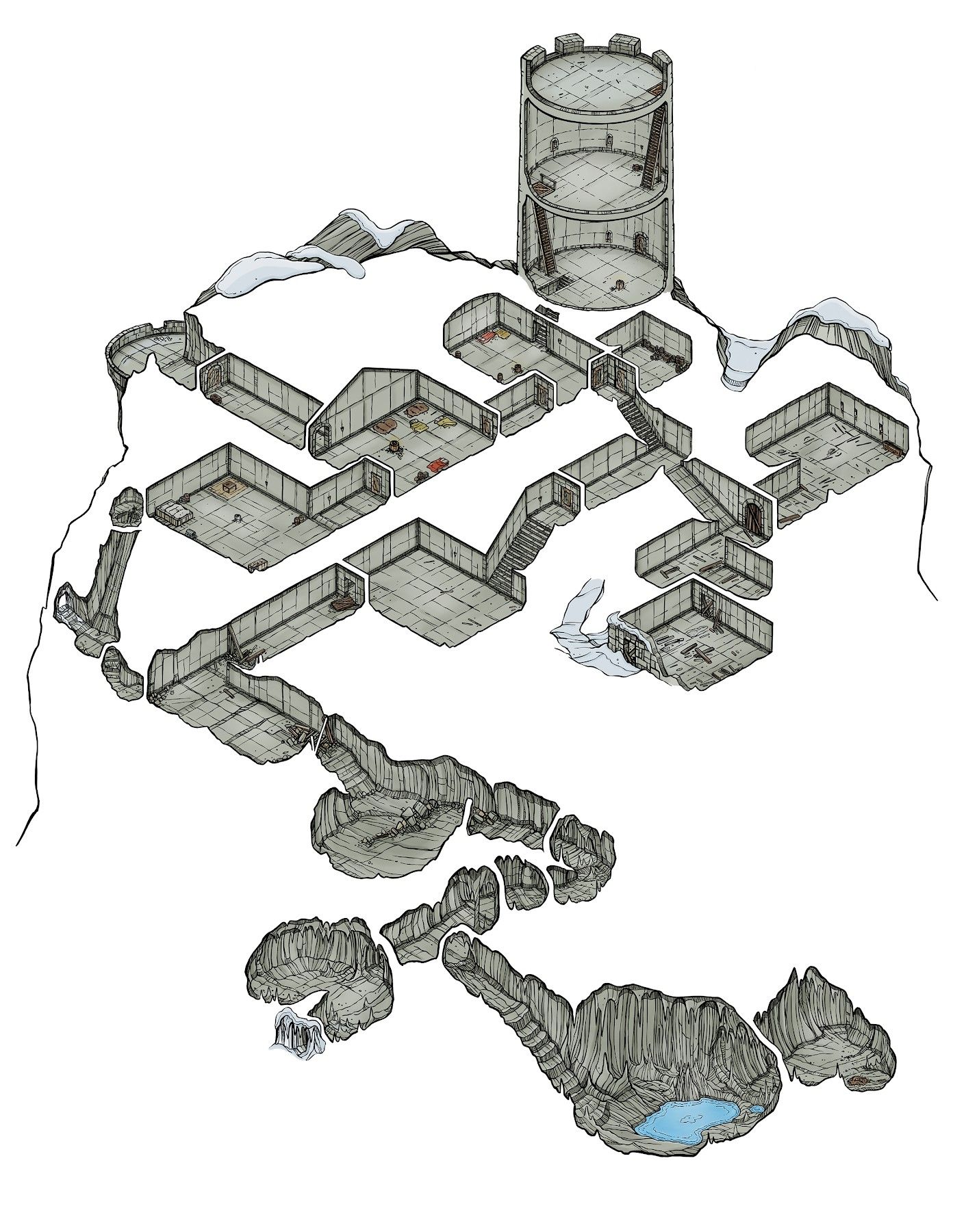 3d dungeon crawl map. | Fantasy world map, Dungeon maps, Fantasy map