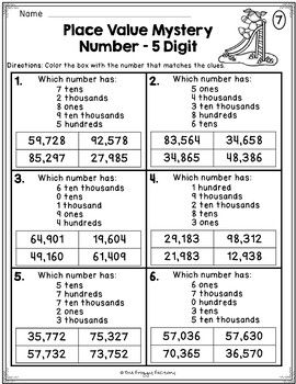 #thriftythursday Place Value Worksheets - 5 Digit Place Value | Place ...