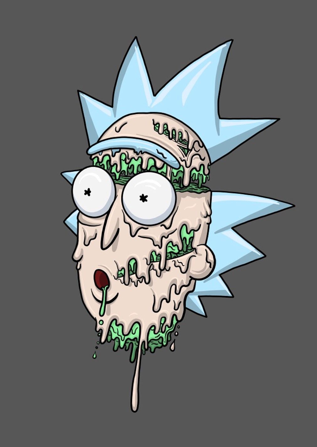 Rick and Morty x Melting Rick Rick and morty stickers, Rick and morty