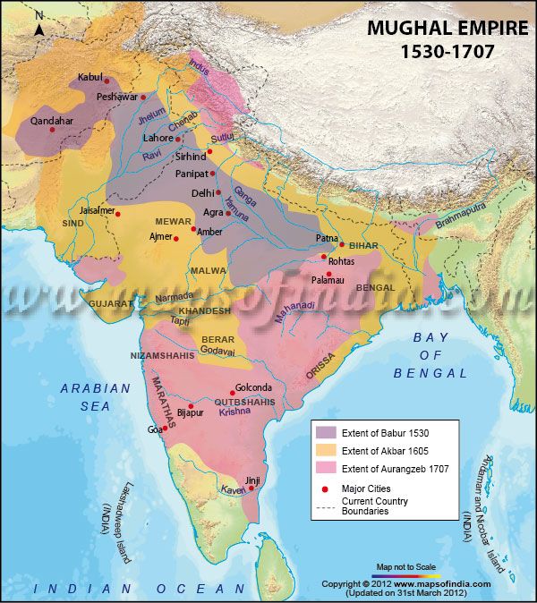 Mughal Empire Map, Mughal Empires | Indian history, Ancient india map ...