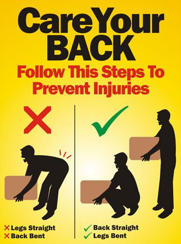 Care Your BACK. Follow This Steps To Prevent Injuries: • Back Straight ...