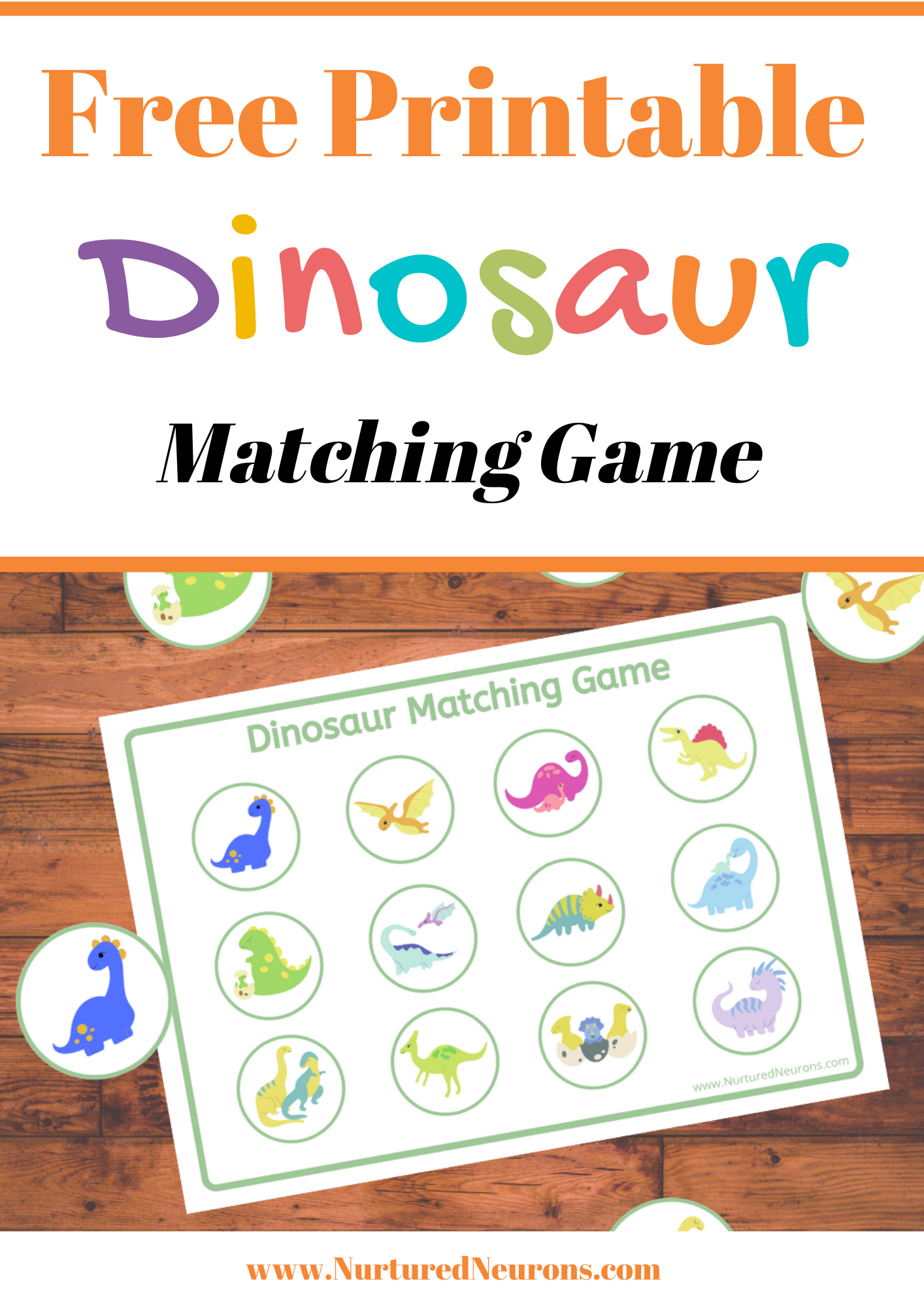 An Awesome Dinosaur Matching Game (Toddler and Preschool Printable ...