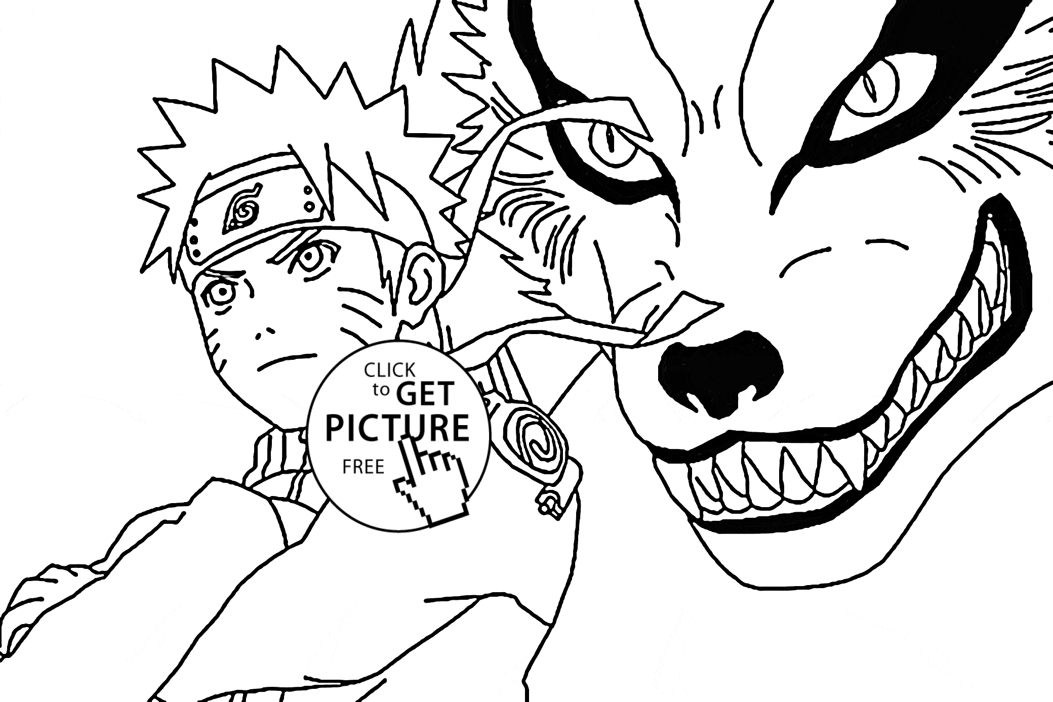 Naruto Nine Tails Mode Coloring Pages